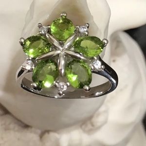 Sterling Silver Period & White Cz Ring Size 7 New
